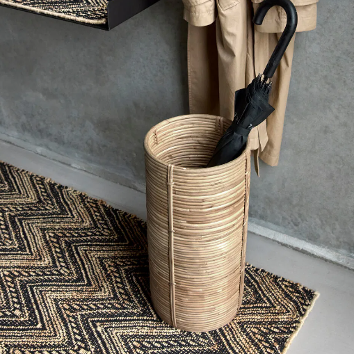 Tall Rattan Basket - Design Vintage