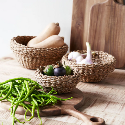 Set of Round Seagrass Baskets - Design Vintage