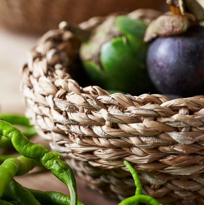 Set of Round Seagrass Baskets - Design Vintage