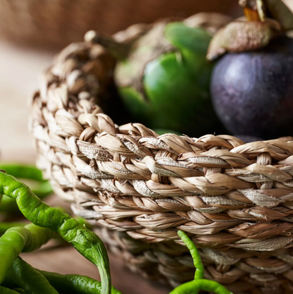 Set of Round Seagrass Baskets - Design Vintage