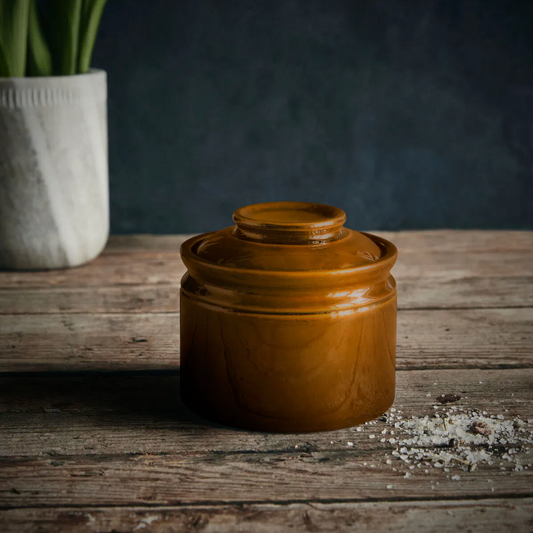 Caramel Glazed Salt Jar - Design Vintage