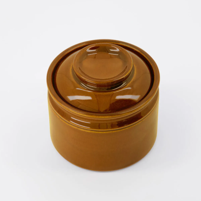 Caramel Glazed Salt Jar - Design Vintage