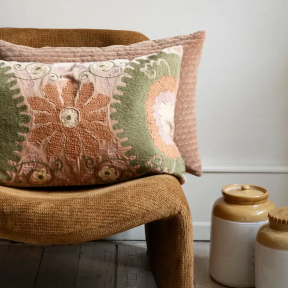 Blush Quilted Cushion - Design Vintage