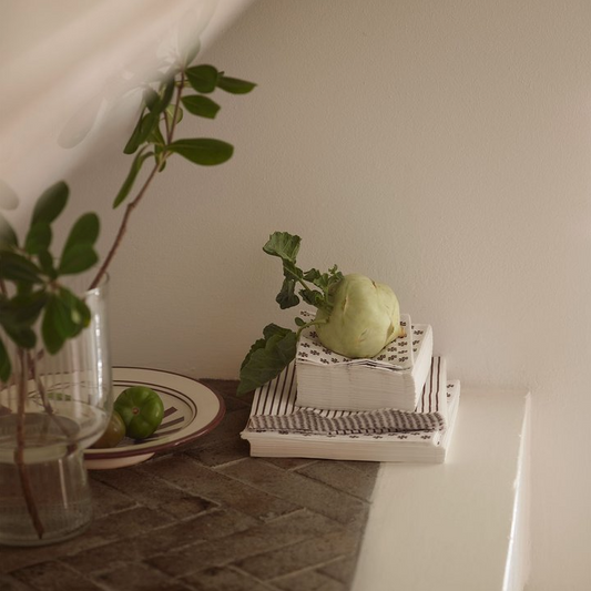 Mocha Stripe Napkins - Design Vintage