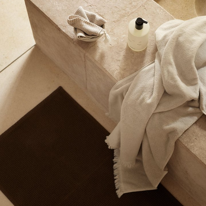 Mocha Cotton Bath Mat - Design Vintage