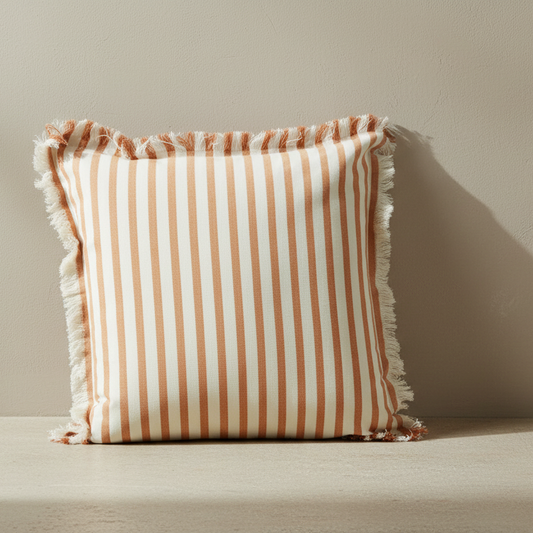 Terracotta Stripe Cushion - Design Vintage