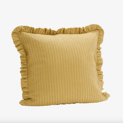 Ochre Ruffle Cushion - Design Vintage