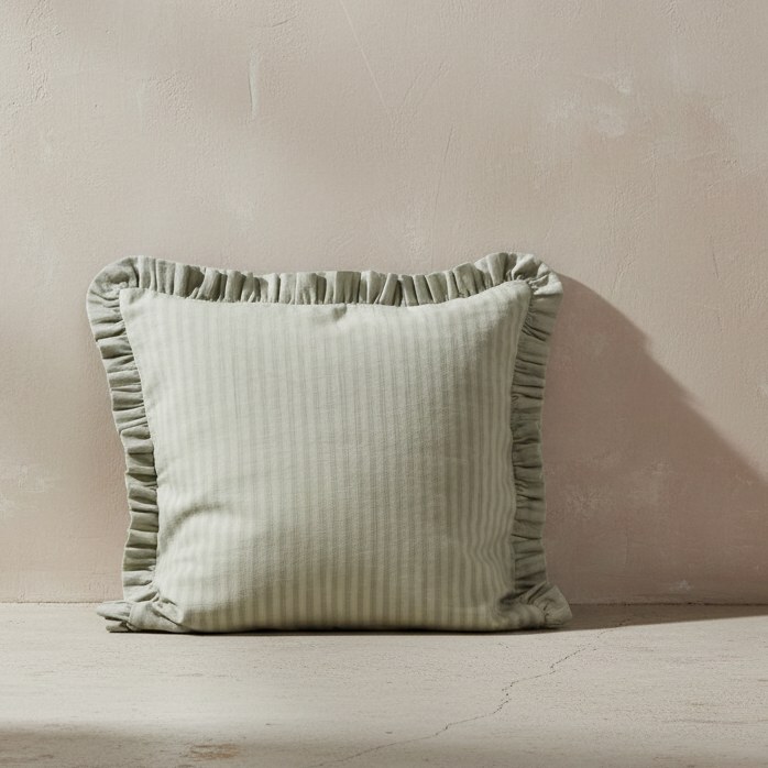 Sage Ruffle Cushion
