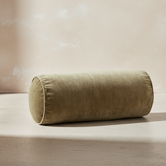 Olive Velvet Bolster Cushion