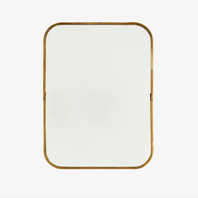 Antique Brass Wall Mirror - Design Vintage