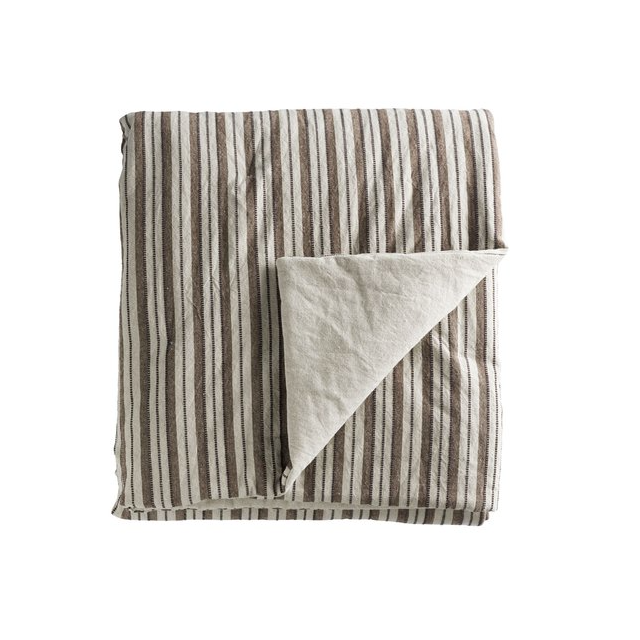 Mocha Stripe Quilted Throw