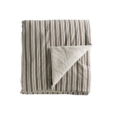 Mocha Stripe Quilted Throw