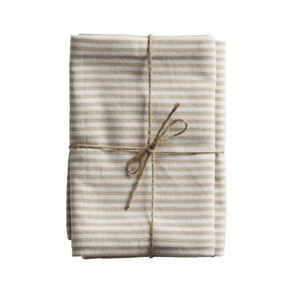 Set of Flax Stripe Tea Towels - Design Vintage