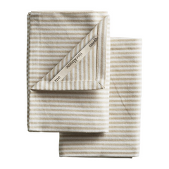 Set of Flax Stripe Tea Towels
