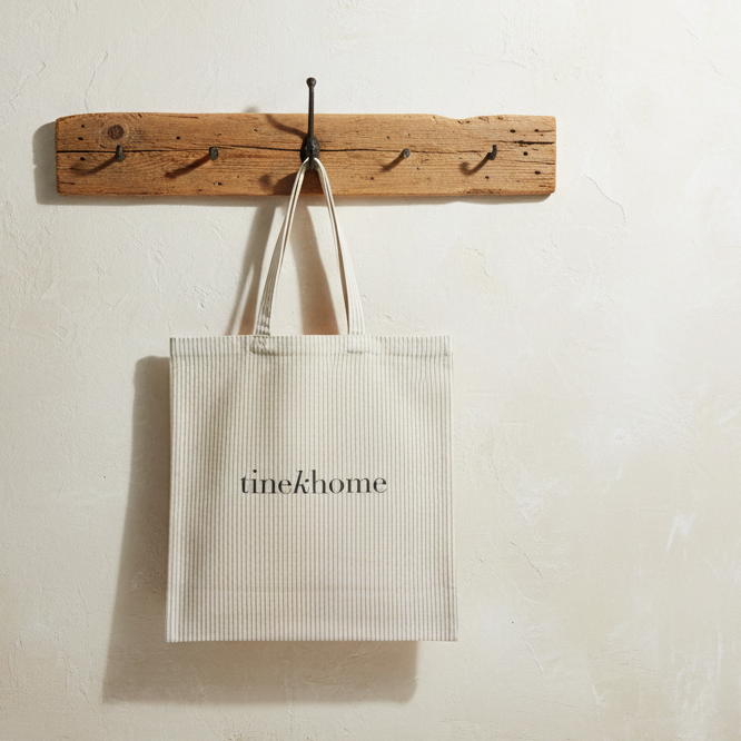 Flax Stripe Tote Bag