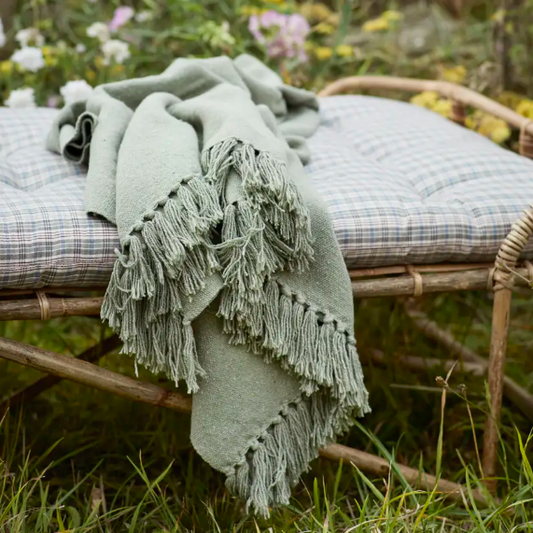 Sage Recycled Cotton Throw - Design Vintage