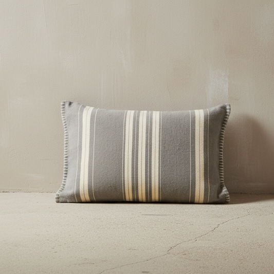 Folke Grey Stripe Cushion - Design Vintage