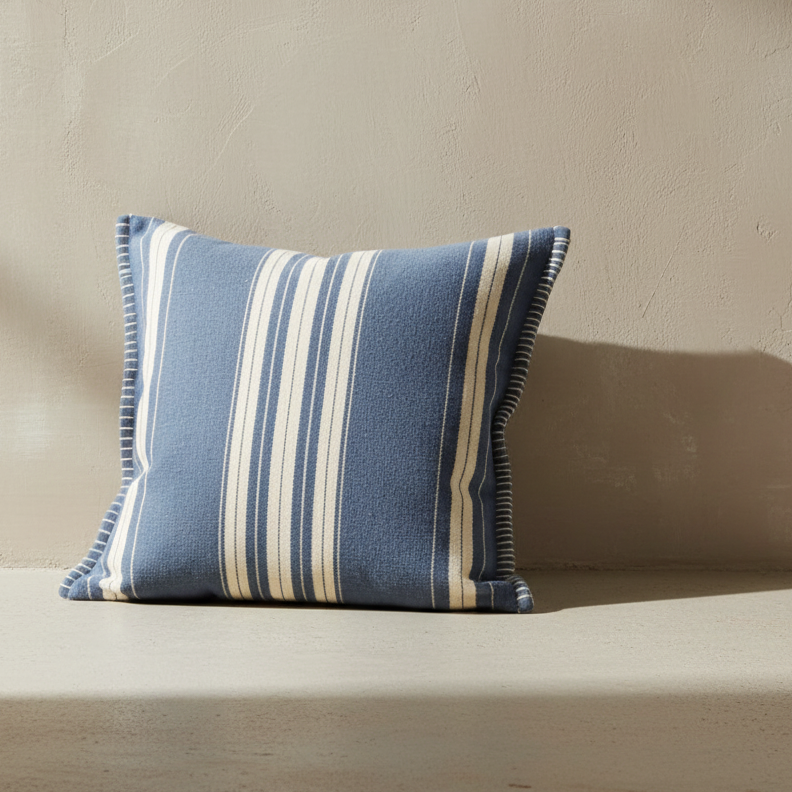Folke Navy Stripe Cushion - Design Vintage