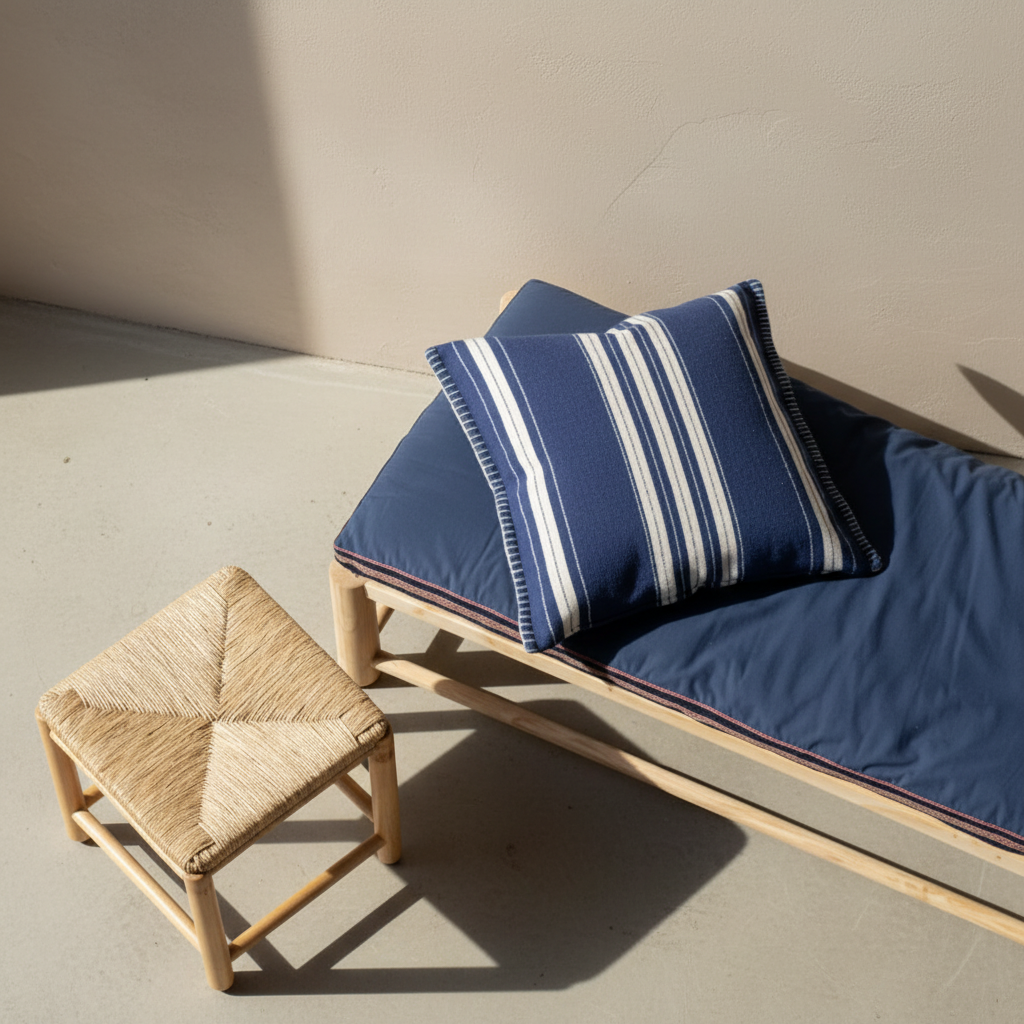 Folke Navy Stripe Cushion - Design Vintage