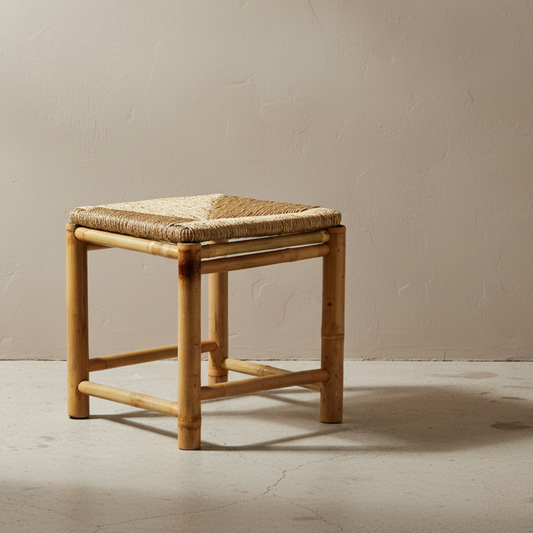 Bamboo & Seagrass Stool - Design Vintage