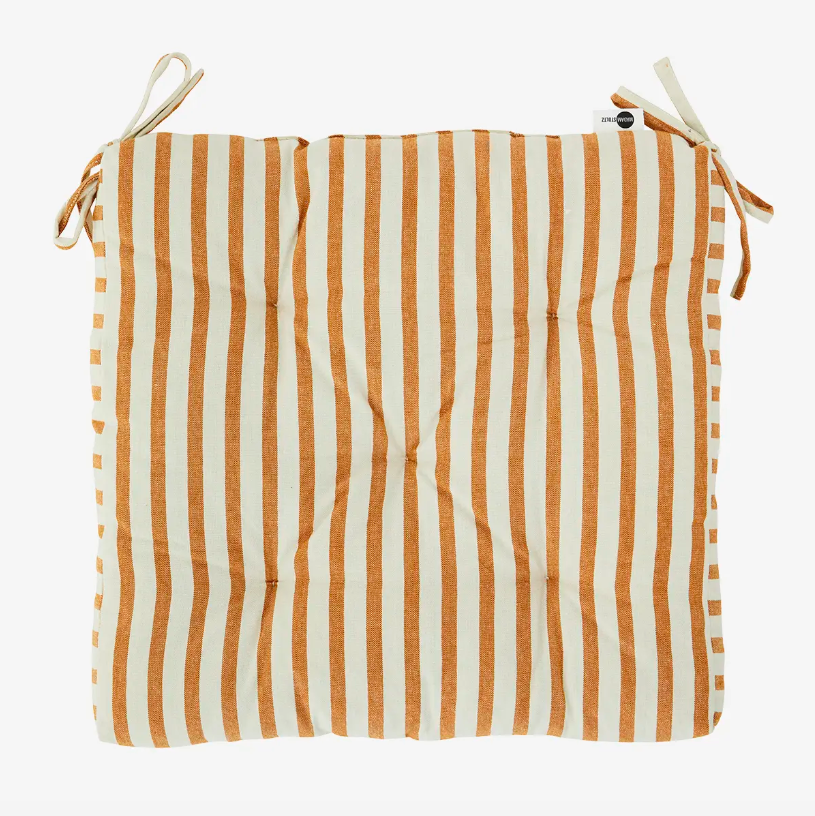 Terracotta Stripe Seat Cushion - Design Vintage