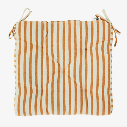 Terracotta Stripe Seat Cushion - Design Vintage