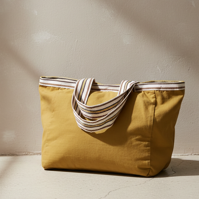 Stripe Braid Tote Bag