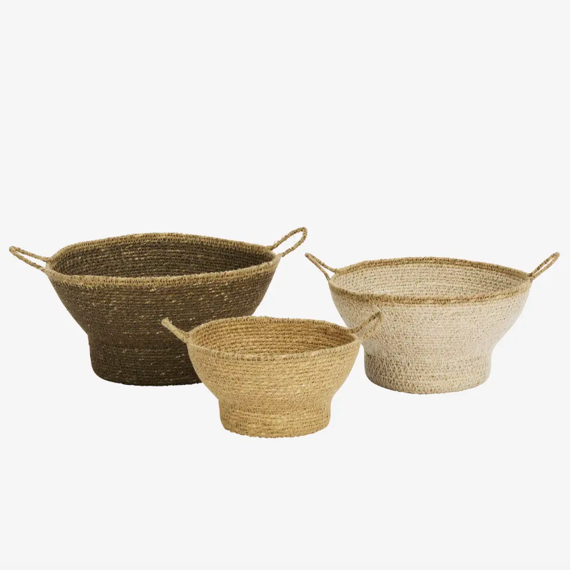 Set of Tonal Seagrass Baskets - Design Vintage