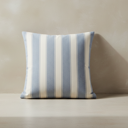 Large Denim Stripe Cushion - Design Vintage