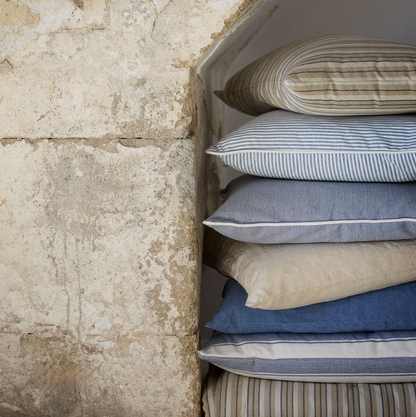 Large Denim Stripe Cushion - Design Vintage