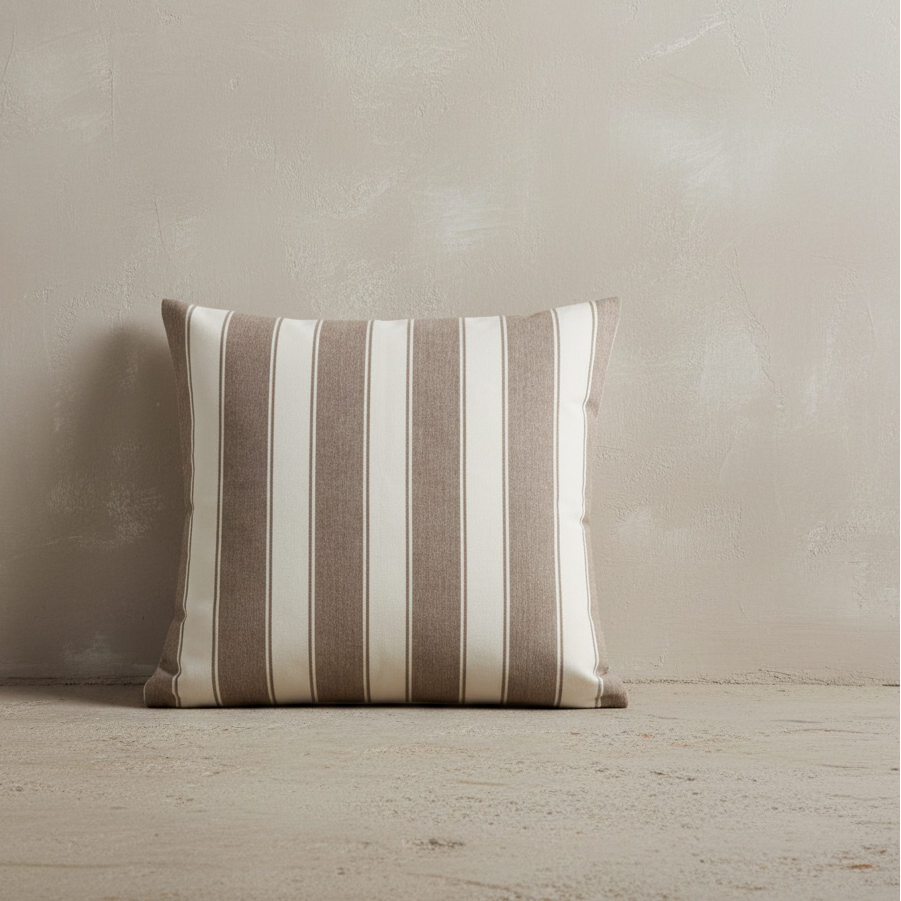 Large Caramel Stripe Cushion