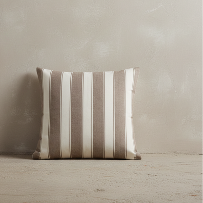Large Caramel Stripe Cushion - Design Vintage