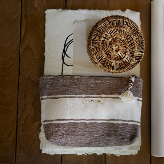 Caramel Stripe Pouch - Design Vintage