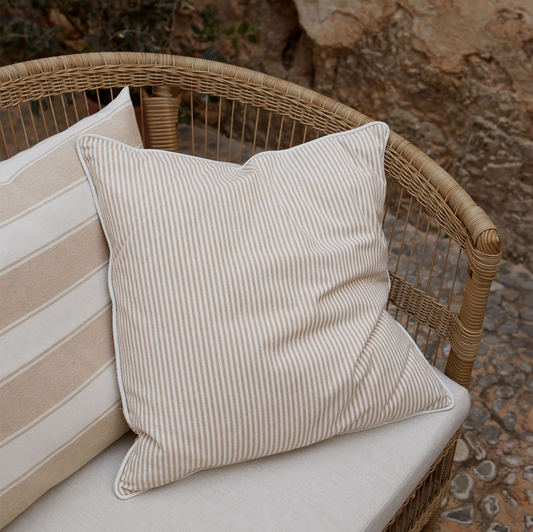 Flax Stripe Cushion - Design Vintage