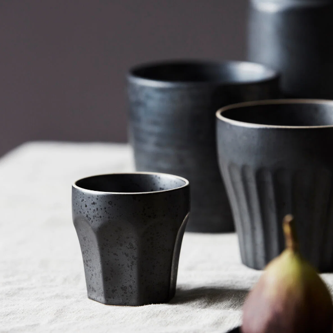 Stoneware Dark Espresso Cup