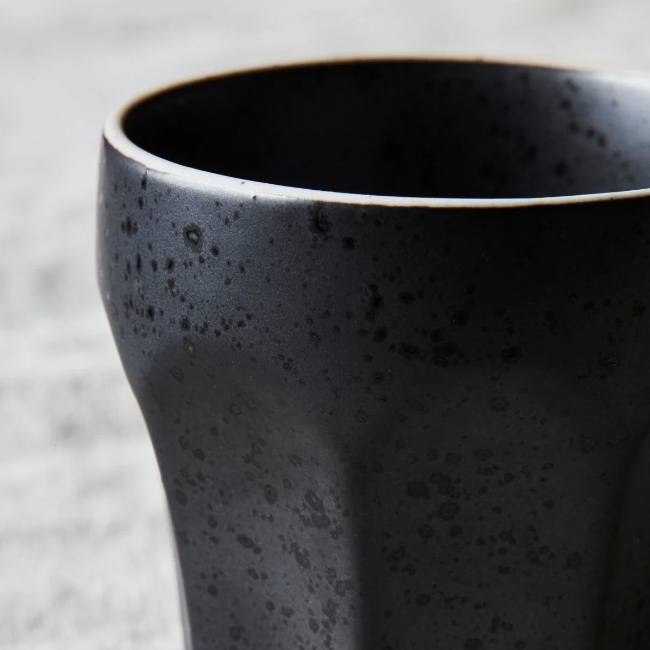 Stoneware Dark Espresso Cup - Design Vintage