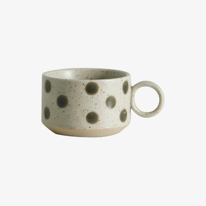Grainy Green Dot Cup - Design Vintage