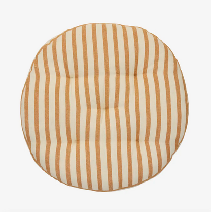 Round Terracotta Stripe Seat Pad - Design Vintage
