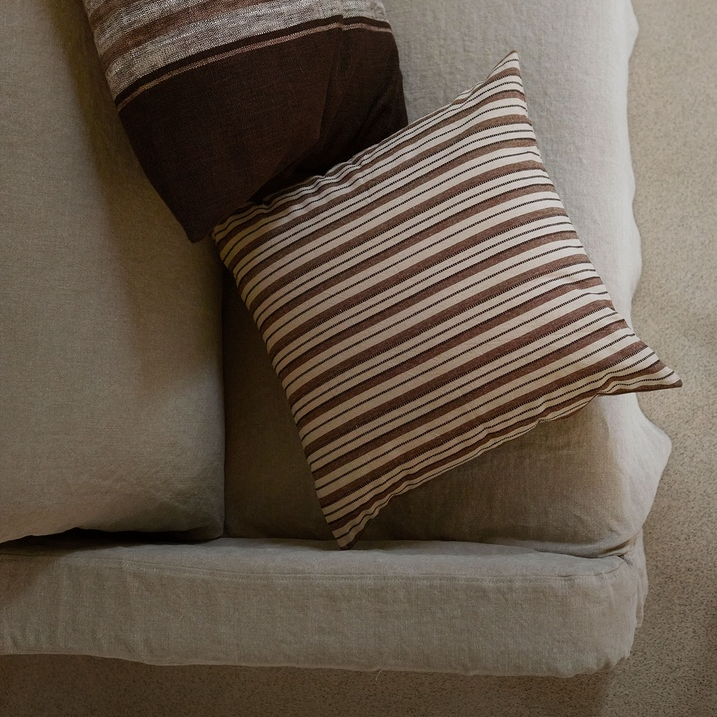 Mara Mocha Stripe Cushion