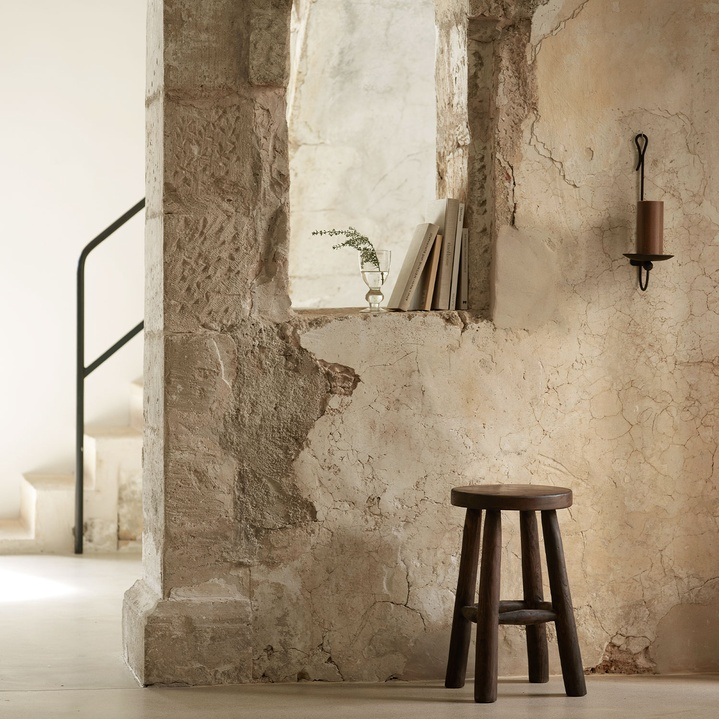 Dark Crafted Teak Stool