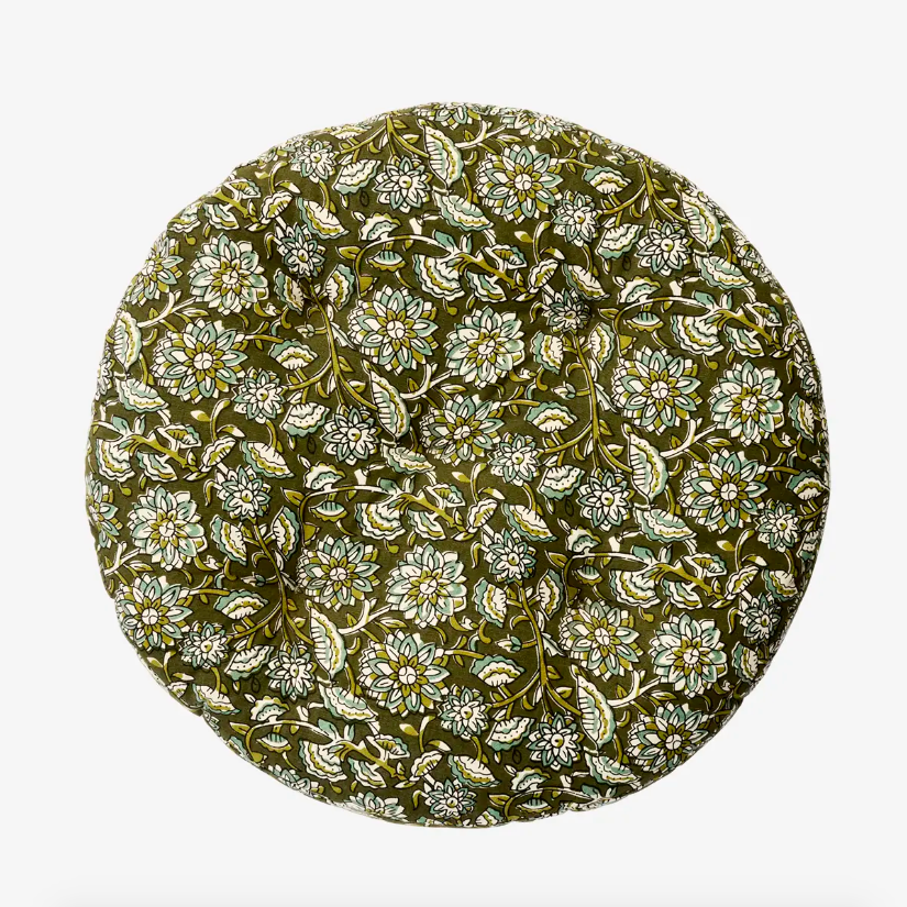 Olive Floral Seat Pad