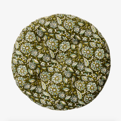 Olive Floral Seat Pad