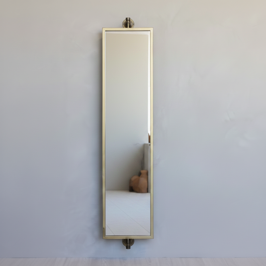 XL Antique Brass Swivel Mirror