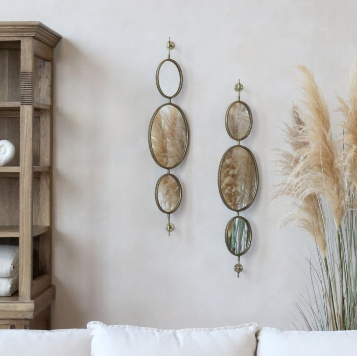Oval Brass Swivel Mirror