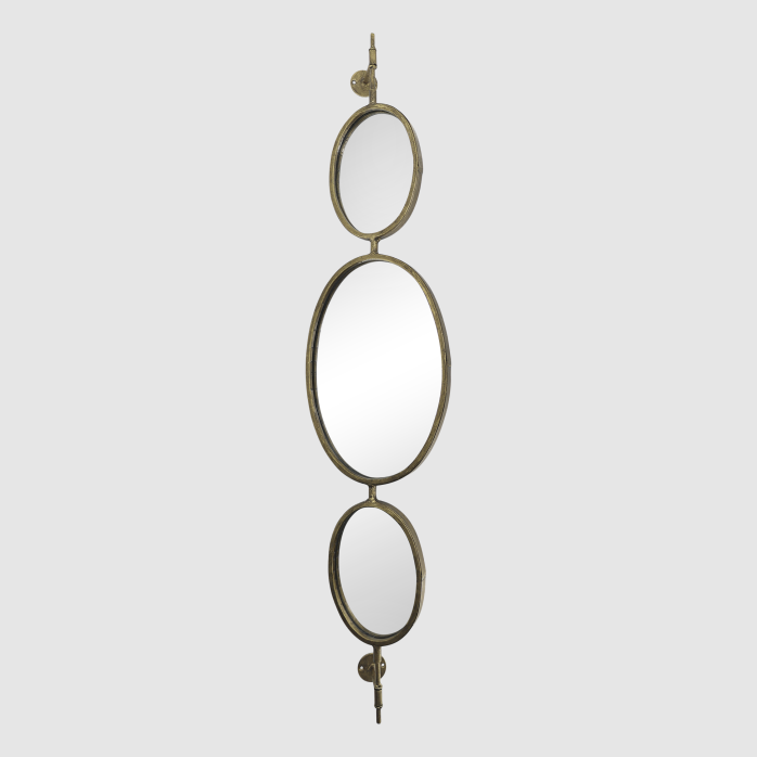 Oval Brass Swivel Mirror