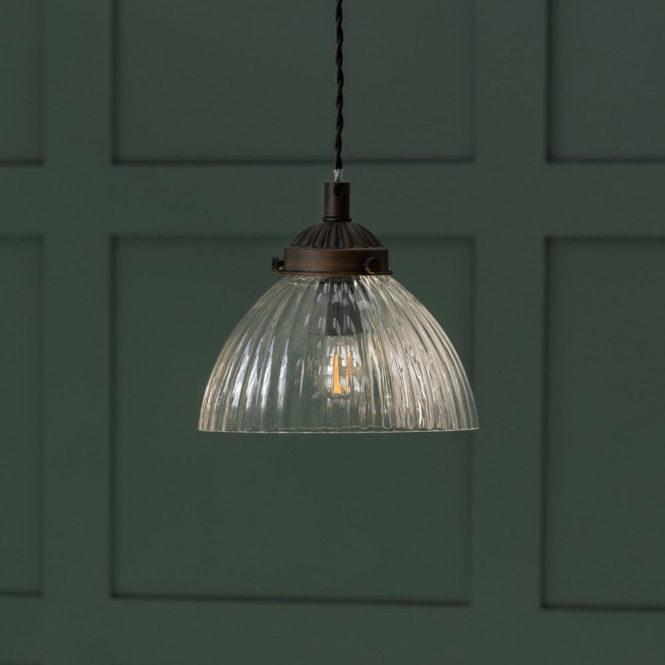 Amelie Ribbed Glass Pendant - Design Vintage