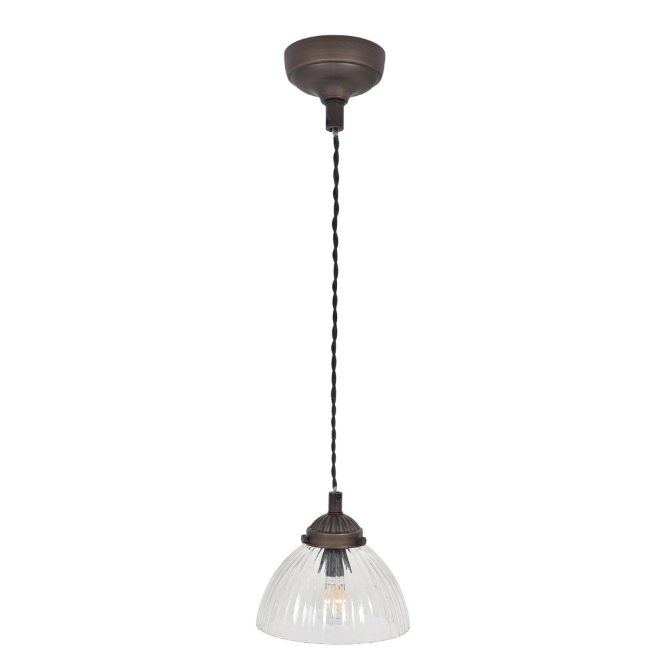Amelie Ribbed Glass Pendant - Design Vintage