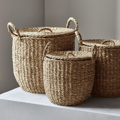 Set of Lidded Baskets - Design Vintage