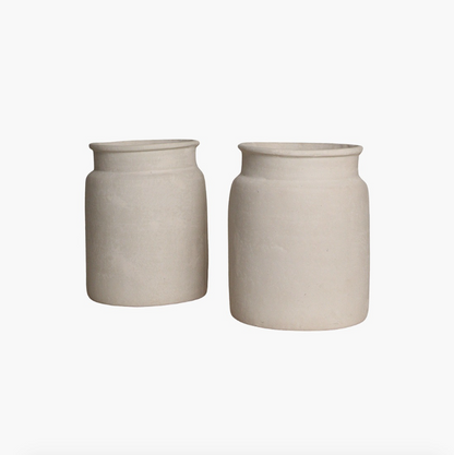 Papier Mache Limestone Jar - Design Vintage