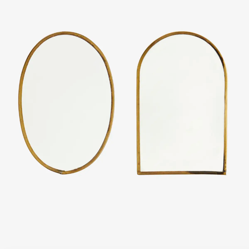 Antique Brass Wall Mirror - Design Vintage